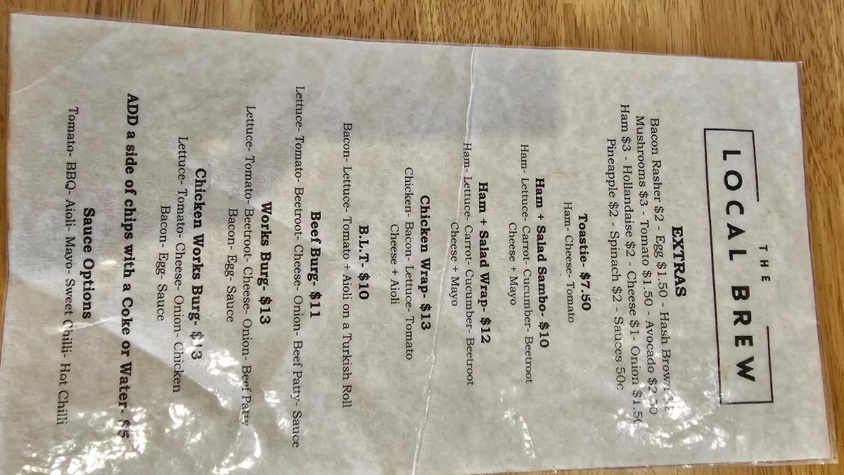 Menu, Little Buddha Coffee House