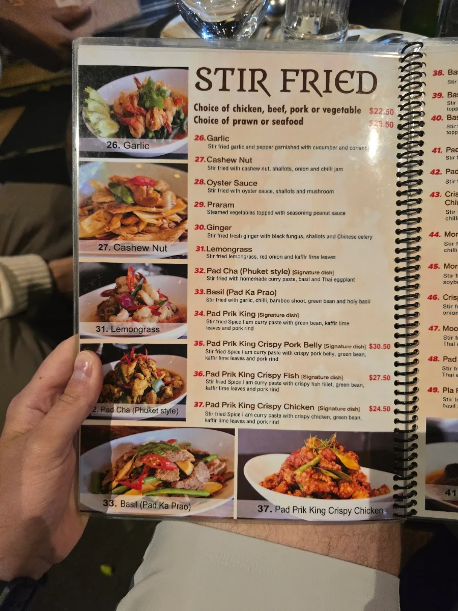Menu, Spice I Am