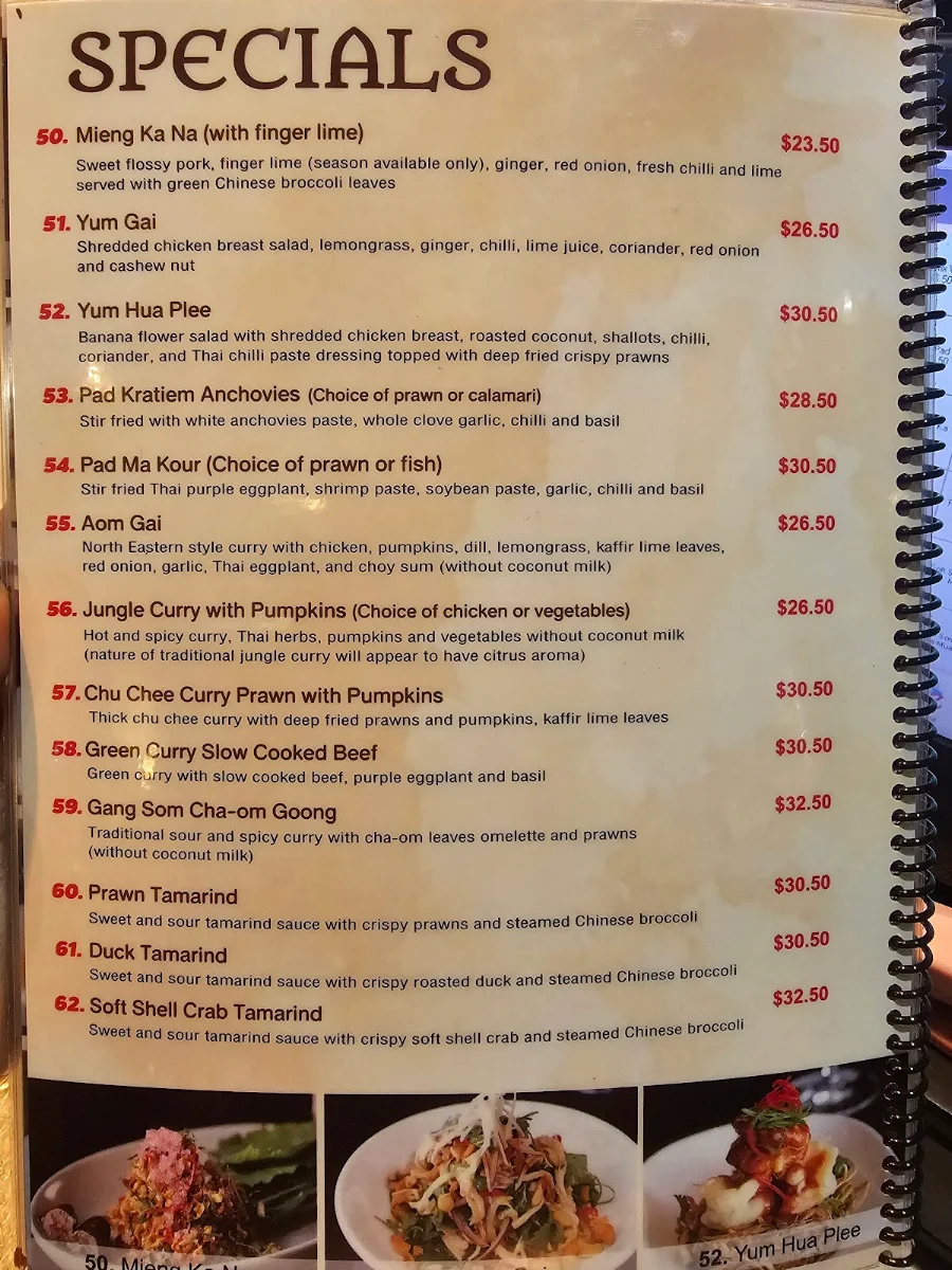 Menu, Spice I Am