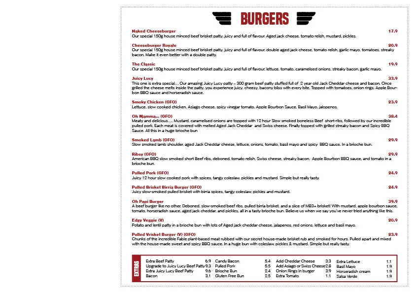 Menu, Third Wave BBQ Hawthorn
