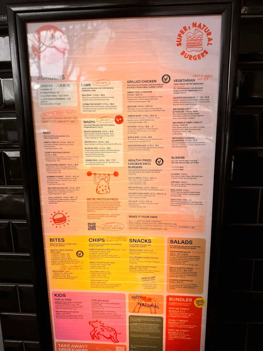 Menu, Grill'd Sunshine Plaza