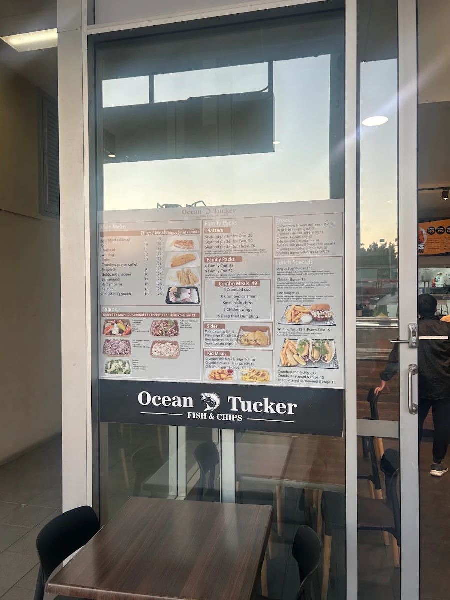 Menu, Ocean Tucker in Newmarket