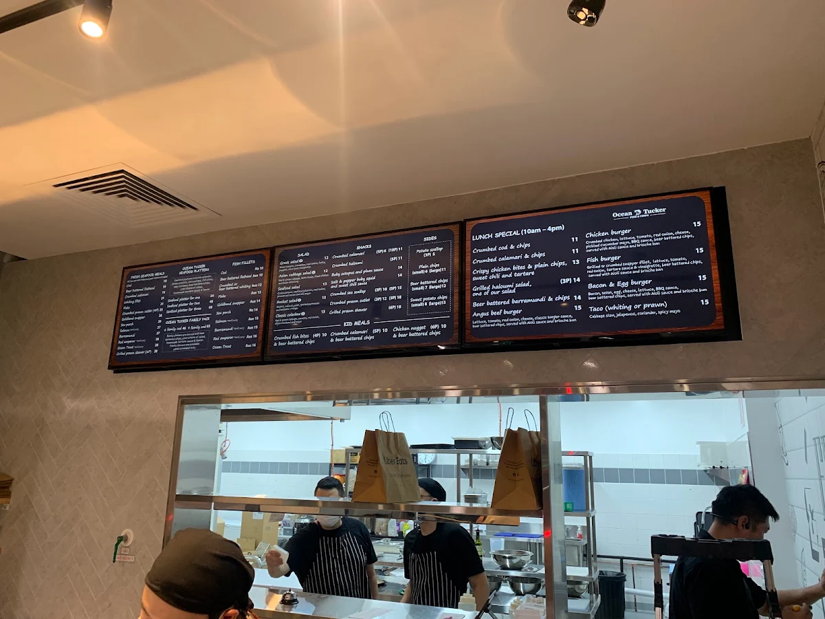 Menu, Ocean Tucker in Newmarket
