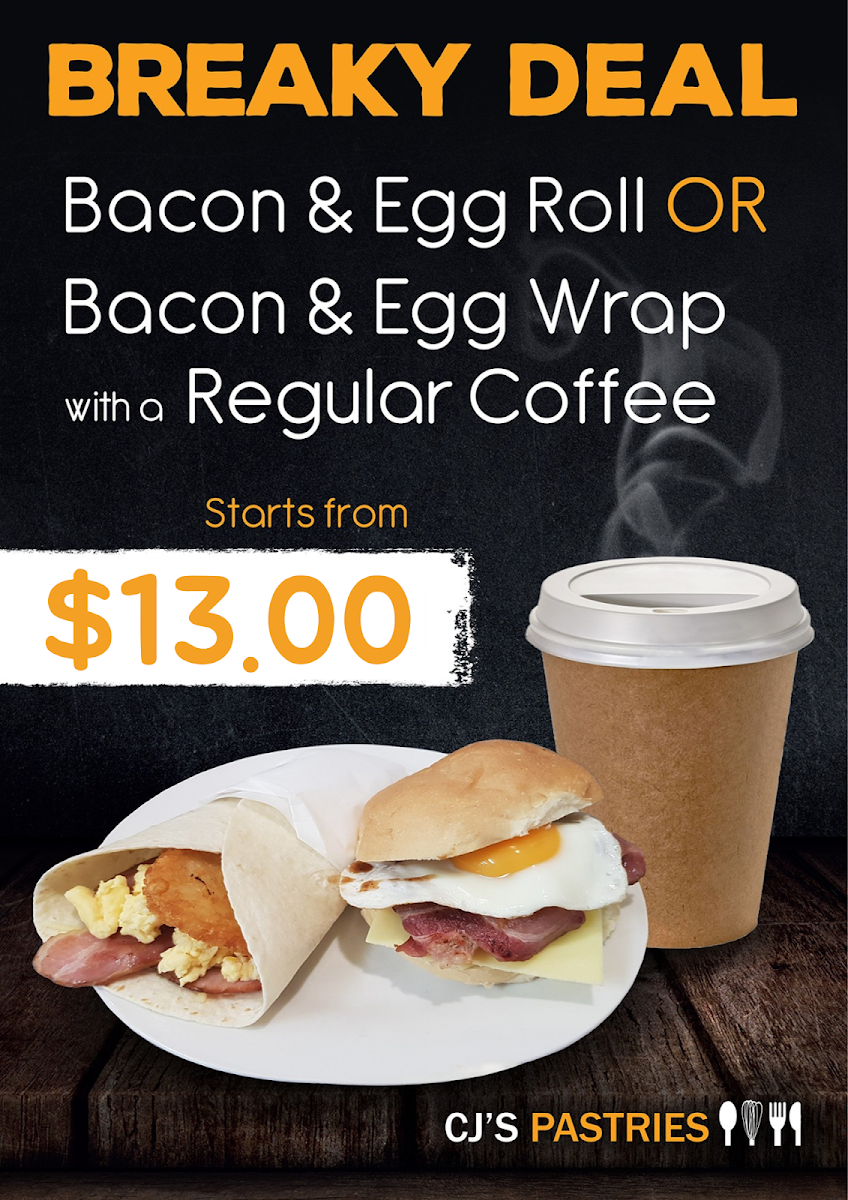 Menu, CJ's Pastries