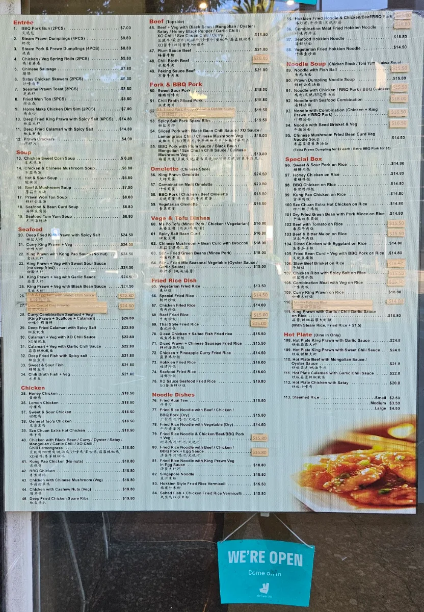 Menu, Rice @ Chevron