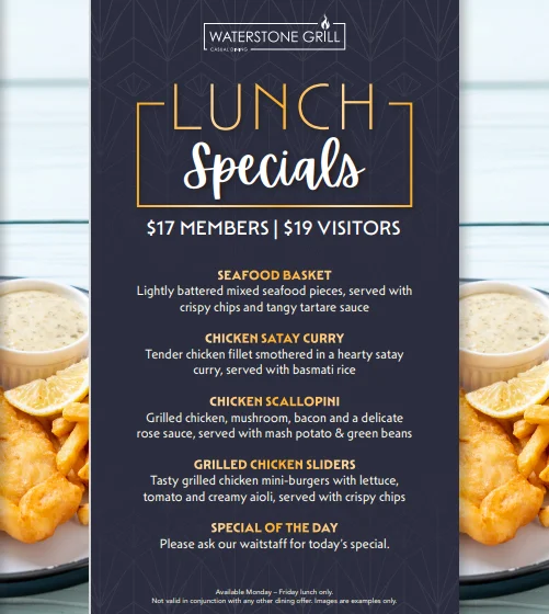 Menu, Waterstone Grill