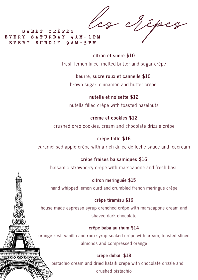 Menu, Fiorio & Co - French Bistro and Bar