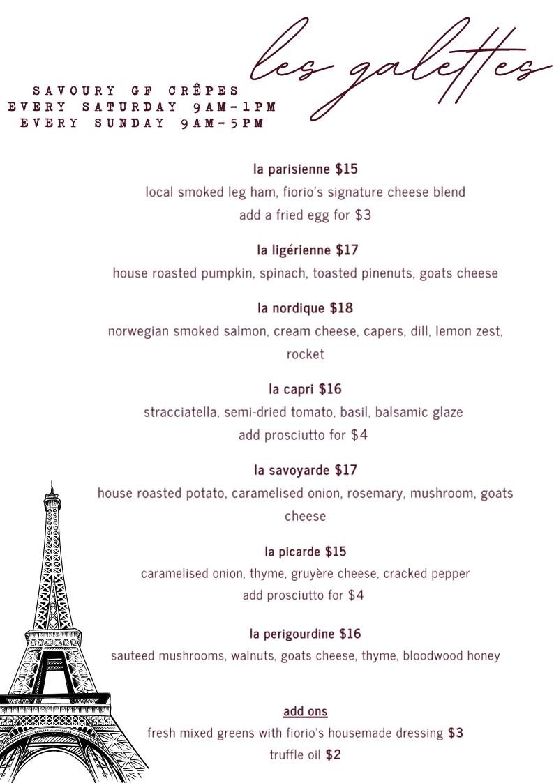 Menu, Fiorio & Co - French Bistro and Bar