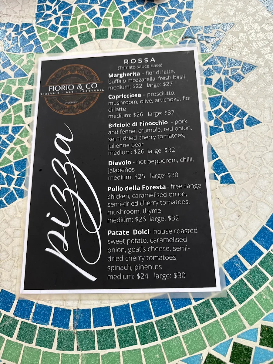 Menu, Fiorio & Co - French Bistro and Bar