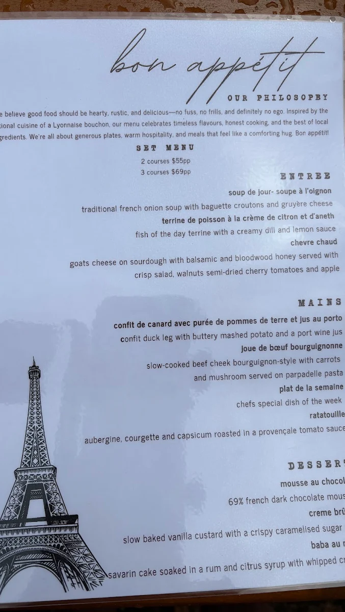 Menu, Fiorio & Co - French Bistro and Bar