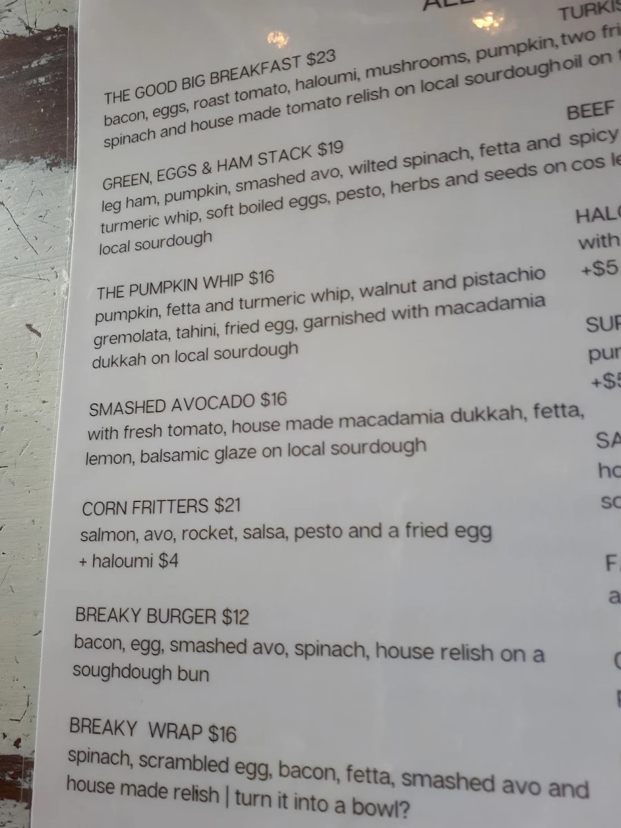 Menu, The Good Bits Company