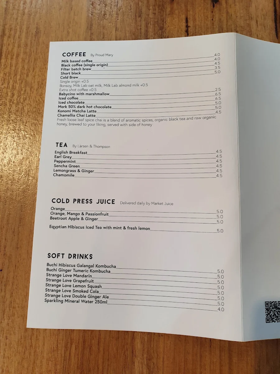 Menu, Lux Foundry