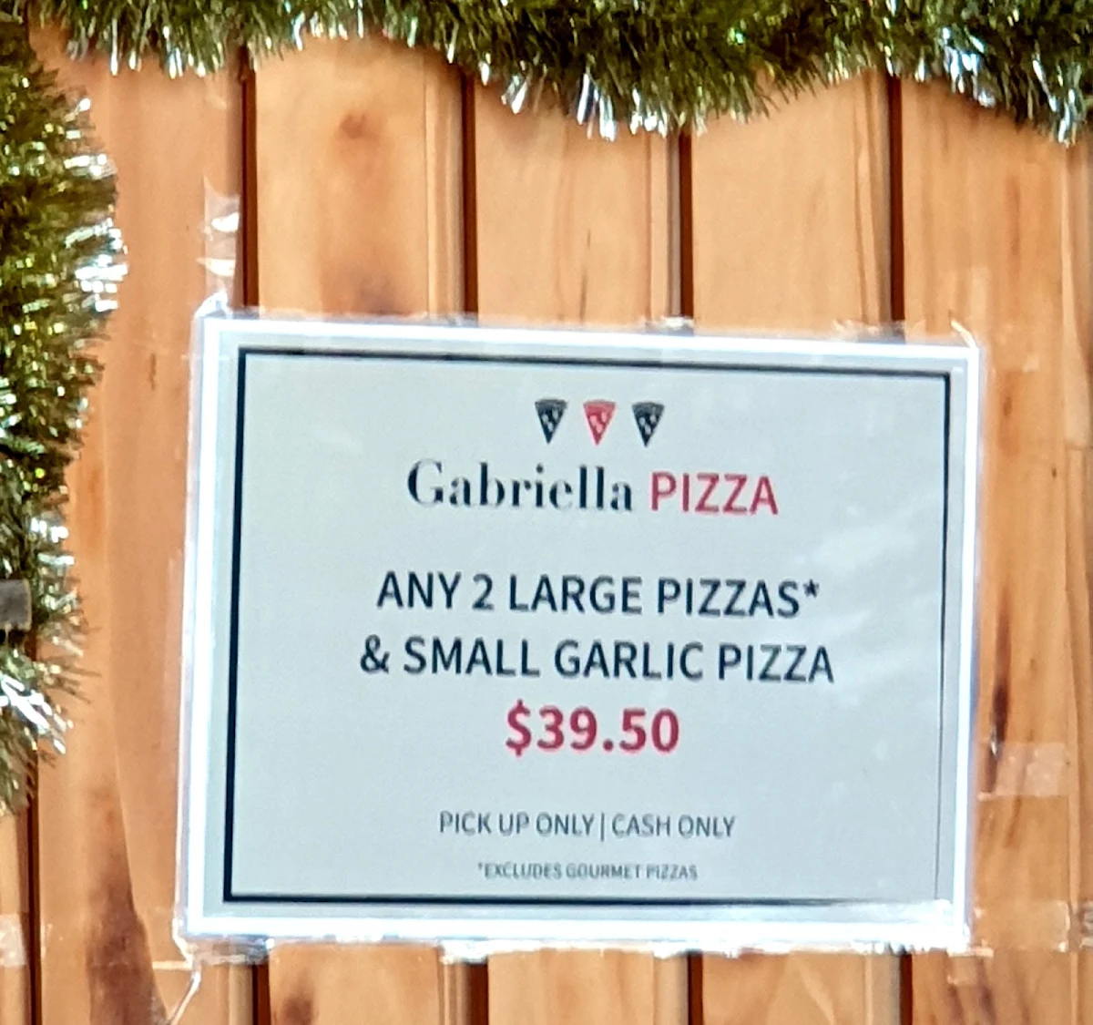 Menu, Gabriella Pizza