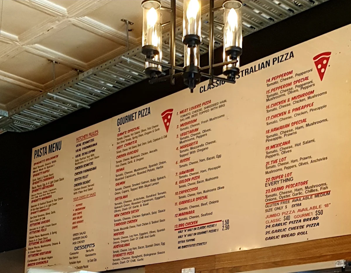 Menu, Gabriella Pizza