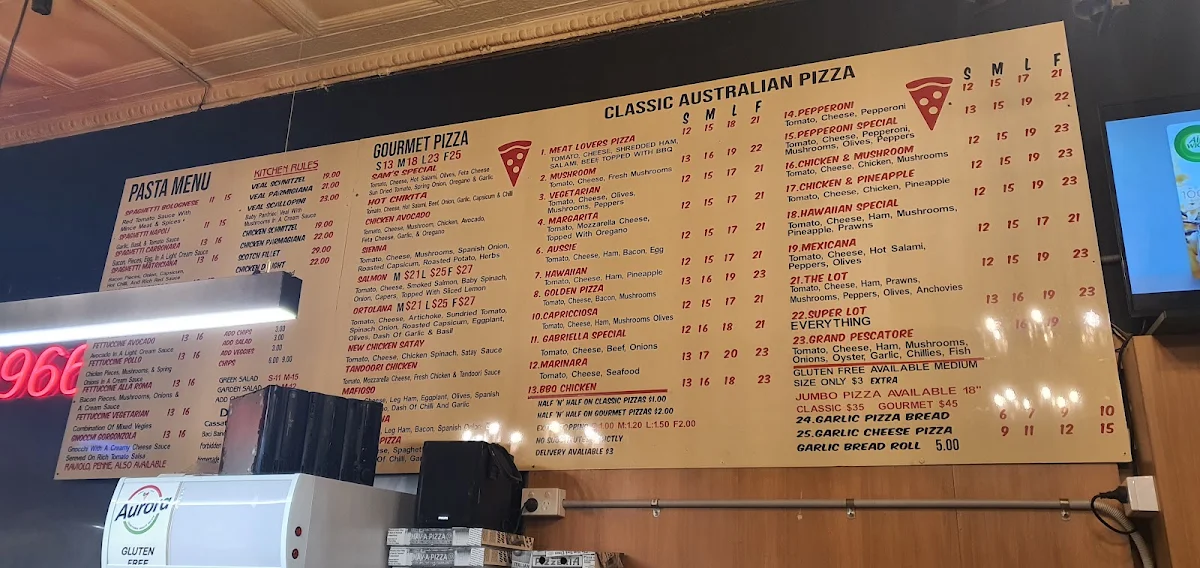 Menu, Gabriella Pizza