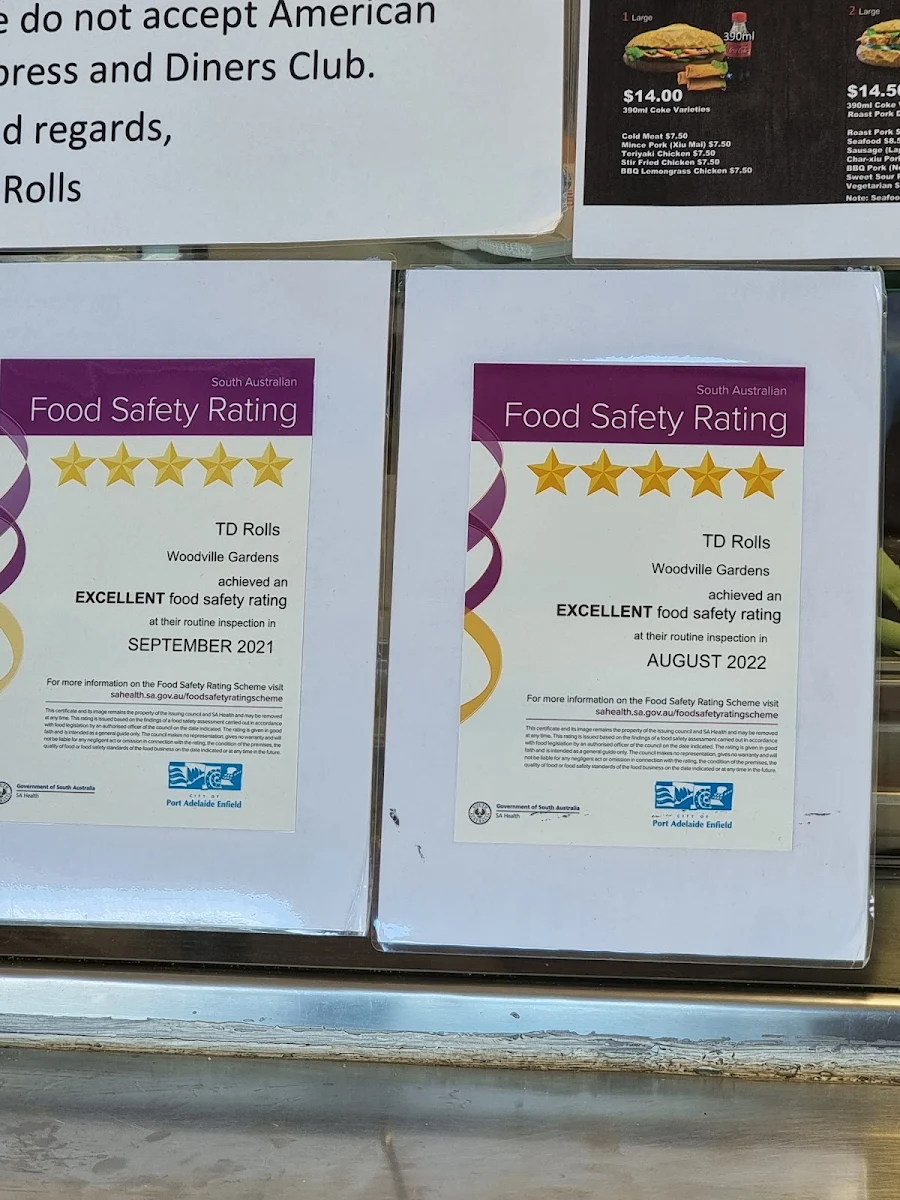 Menu, TD ROLLS
