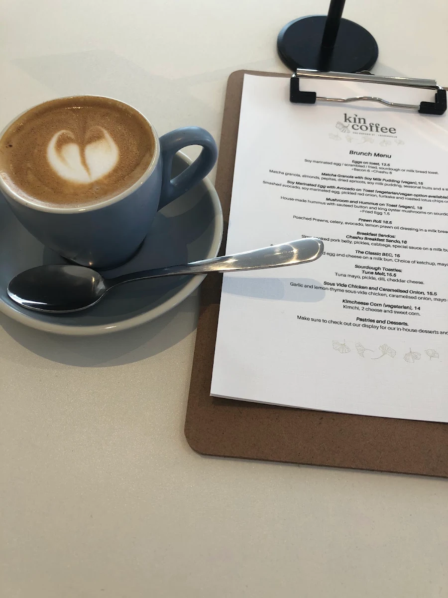 Menu, Kin Coffee Leederville