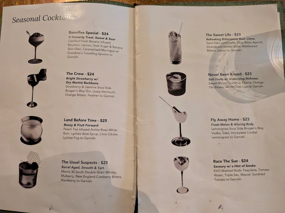 Menu, Bar Clara