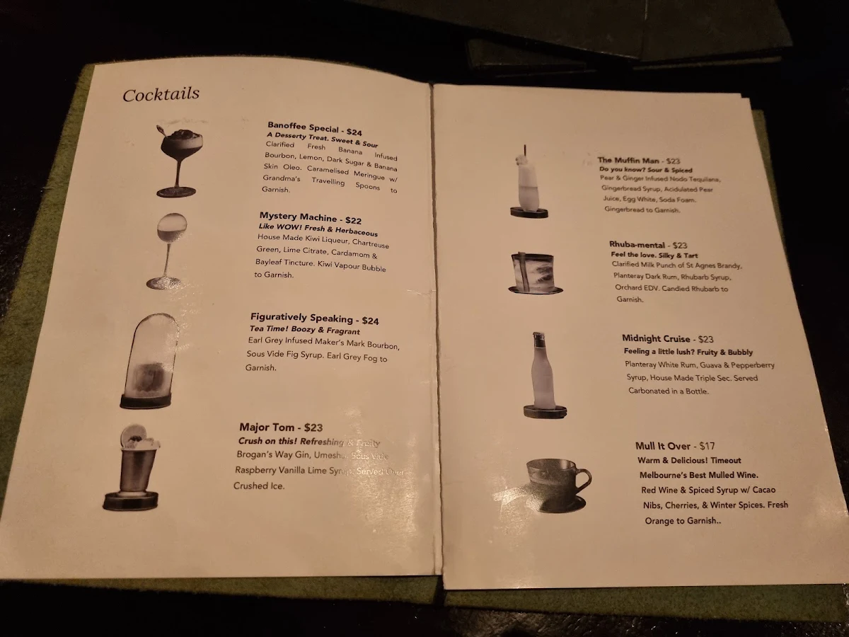 Menu, Bar Clara
