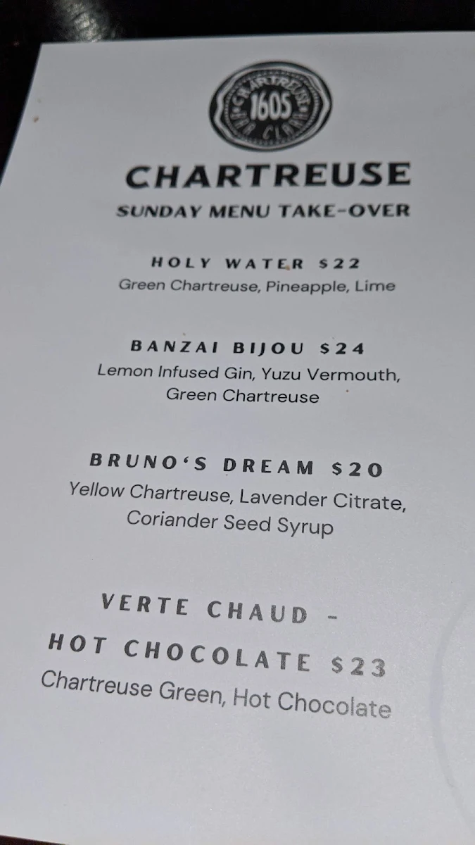 Menu, Bar Clara