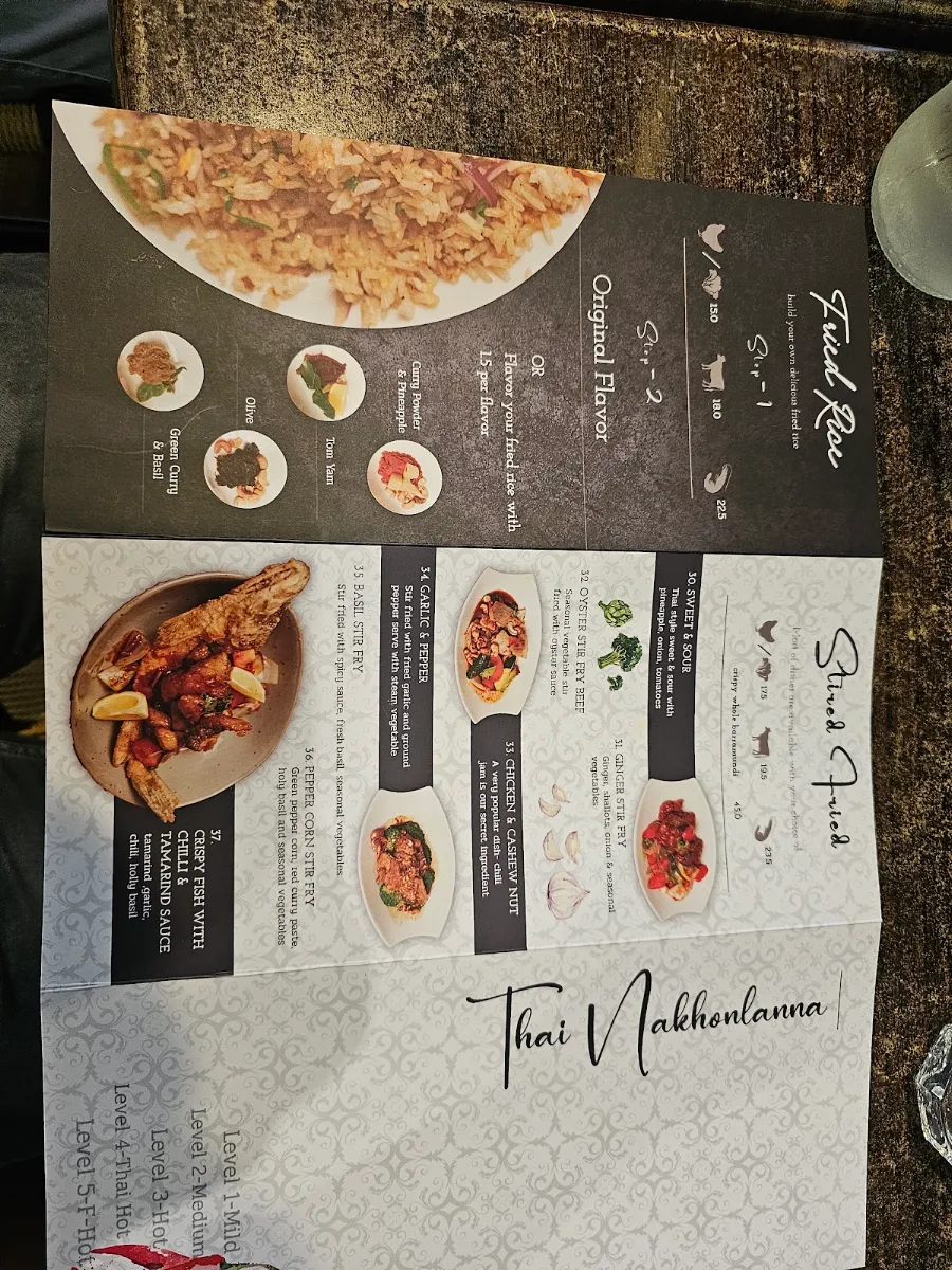 Menu, Thai Nakonlanna