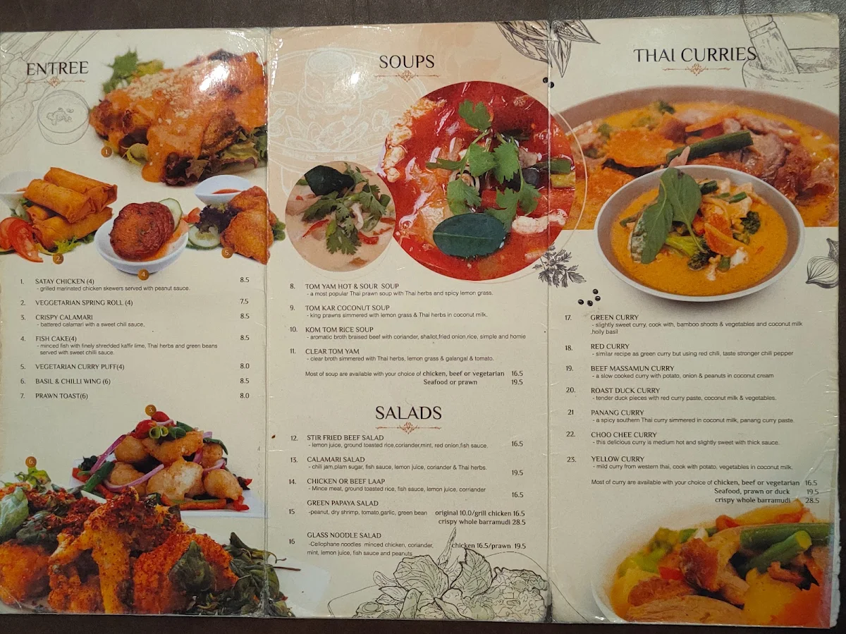 Menu, Thai Nakonlanna