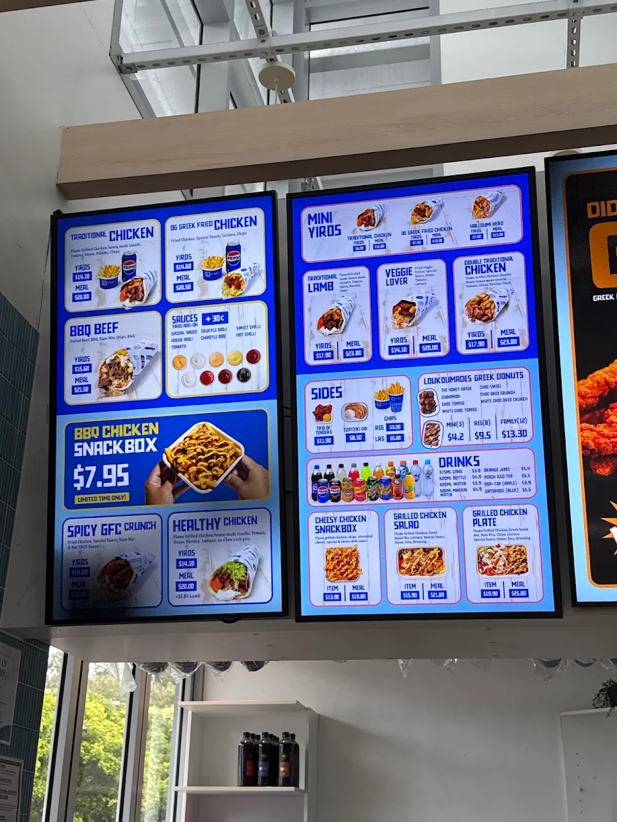 Menu, The Yiros Shop - Burleigh Heads