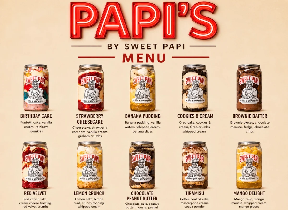 Menu, Papi's Pizza & Bottle Shop