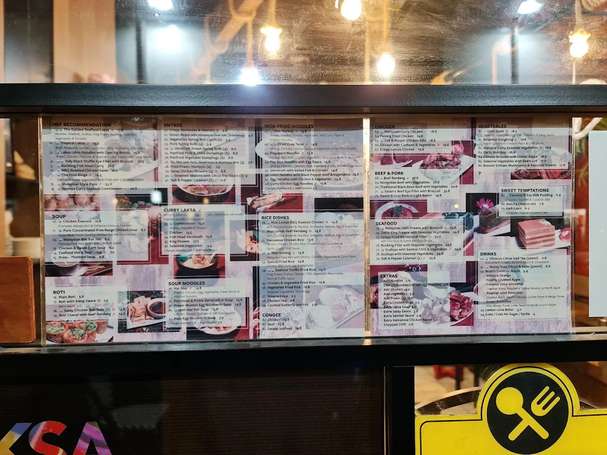 Menu, Laksa Garden