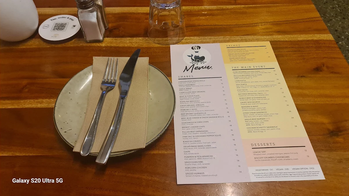 Menu, Hyde Park Hotel