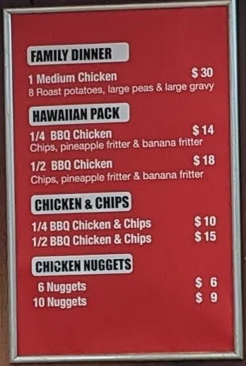 Menu, The Chicken Machine