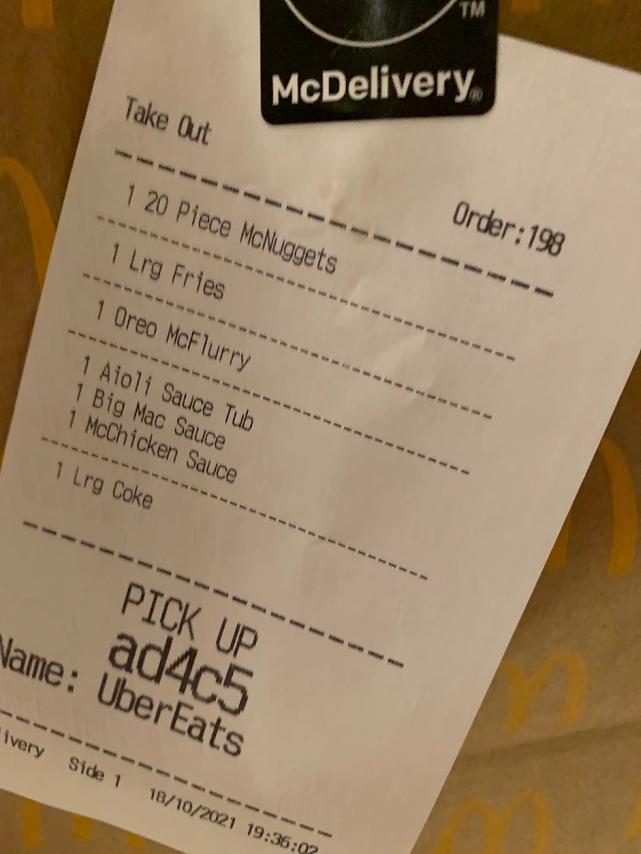 Menu, McDonald's Baldivis