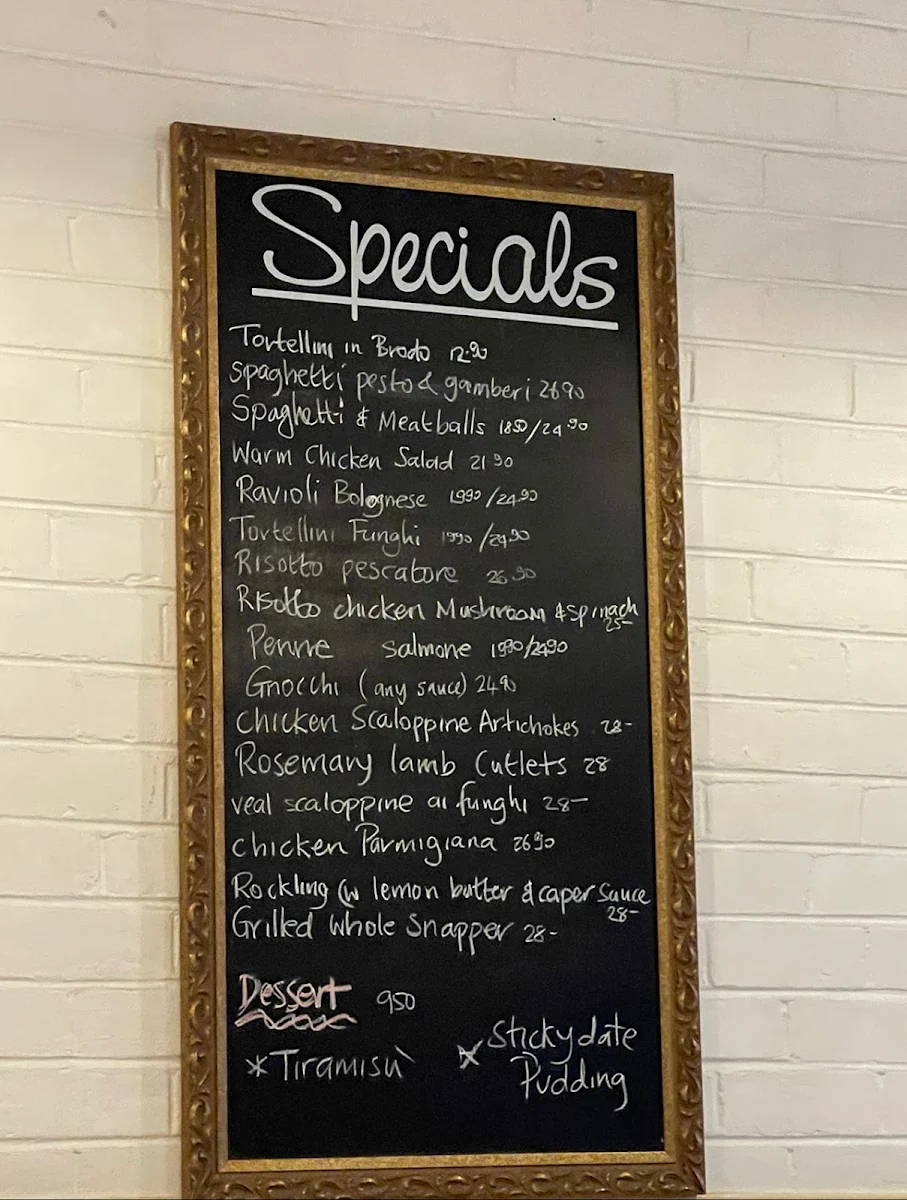 Menu, Maria's Trattoria