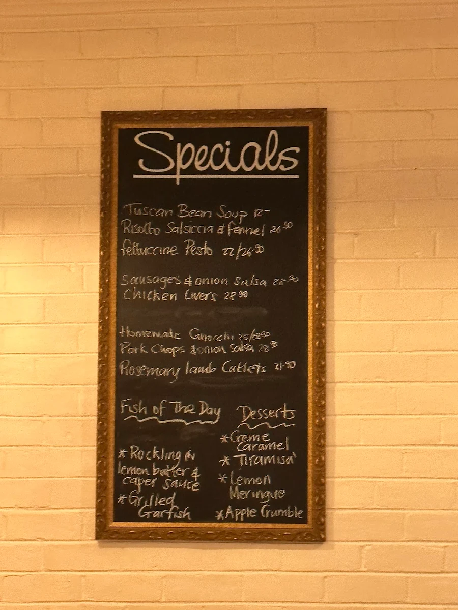 Menu, Maria's Trattoria