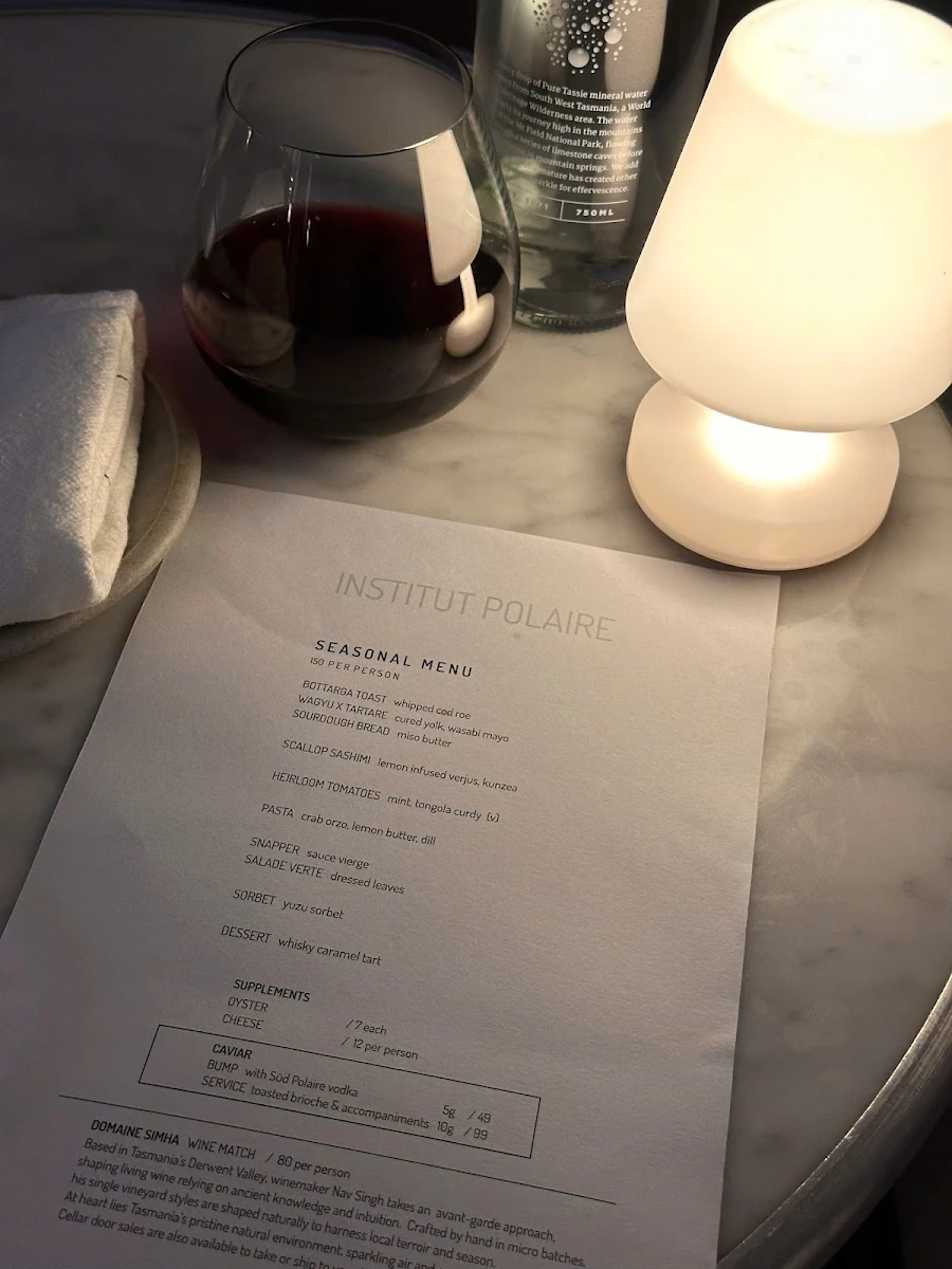 Menu, Institut Polaire