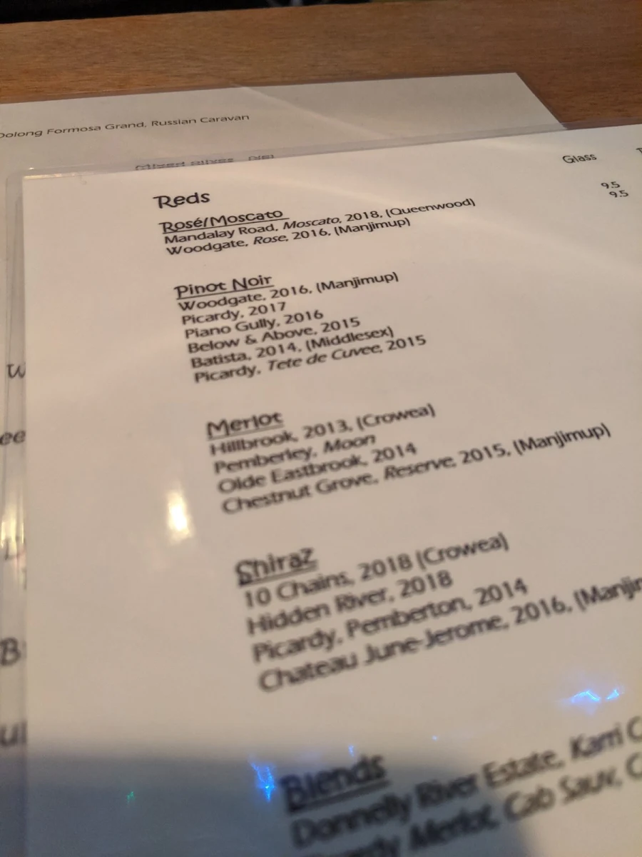 Menu, Treehouse Tapas and Wine Bar