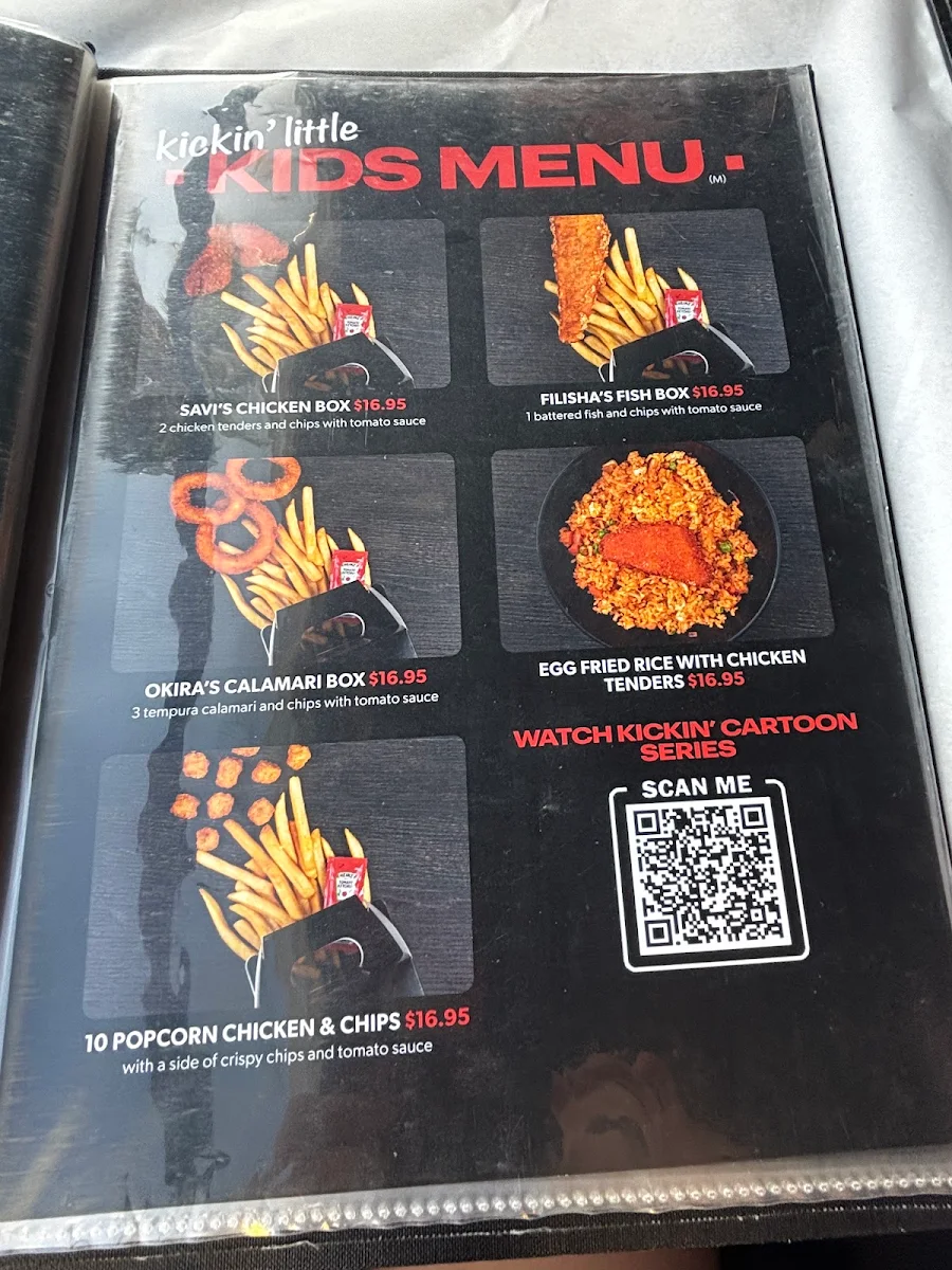 Menu, Kickin'Inn Broadbeach