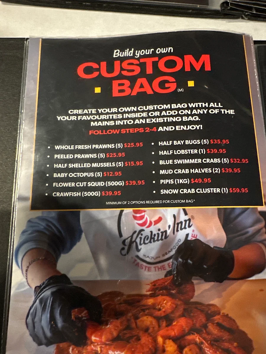 Menu, Kickin'Inn Broadbeach