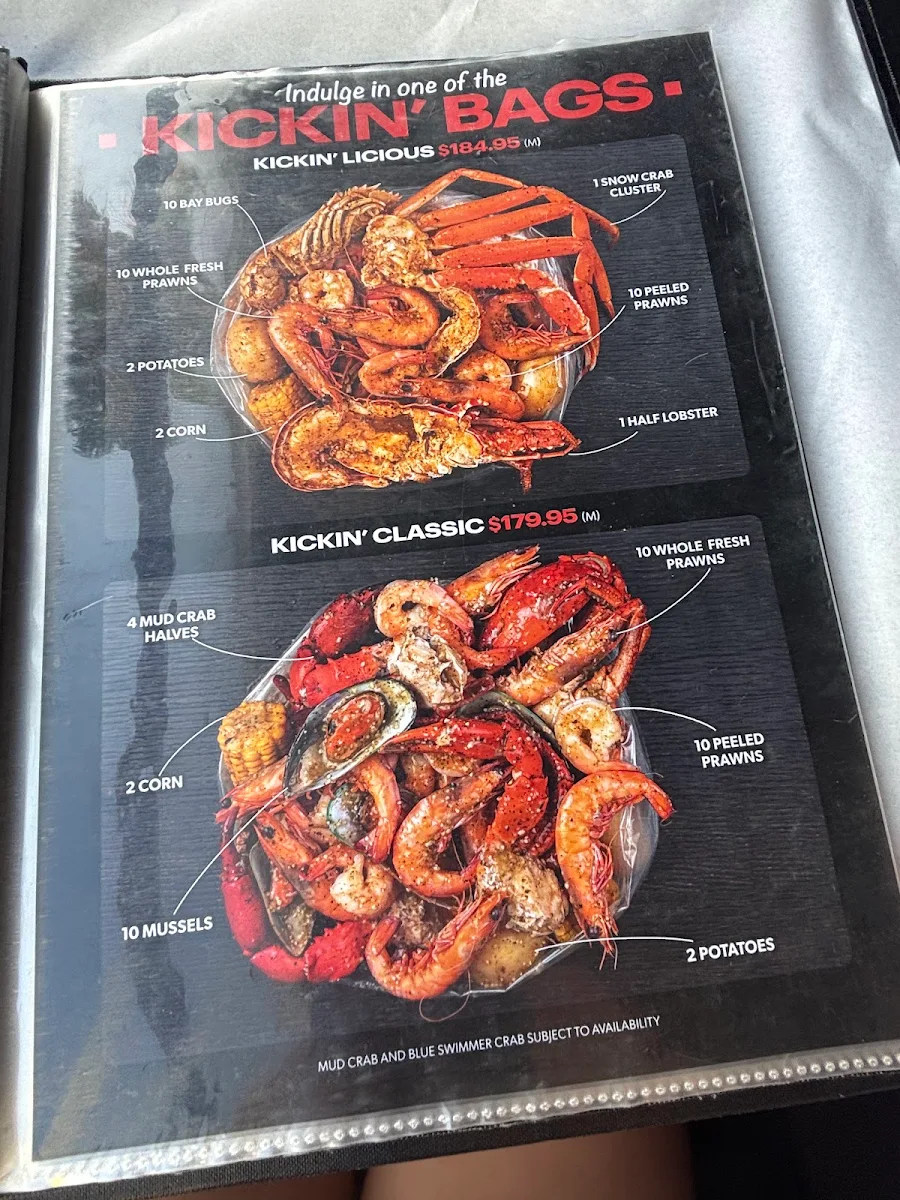 Menu, Kickin'Inn Broadbeach