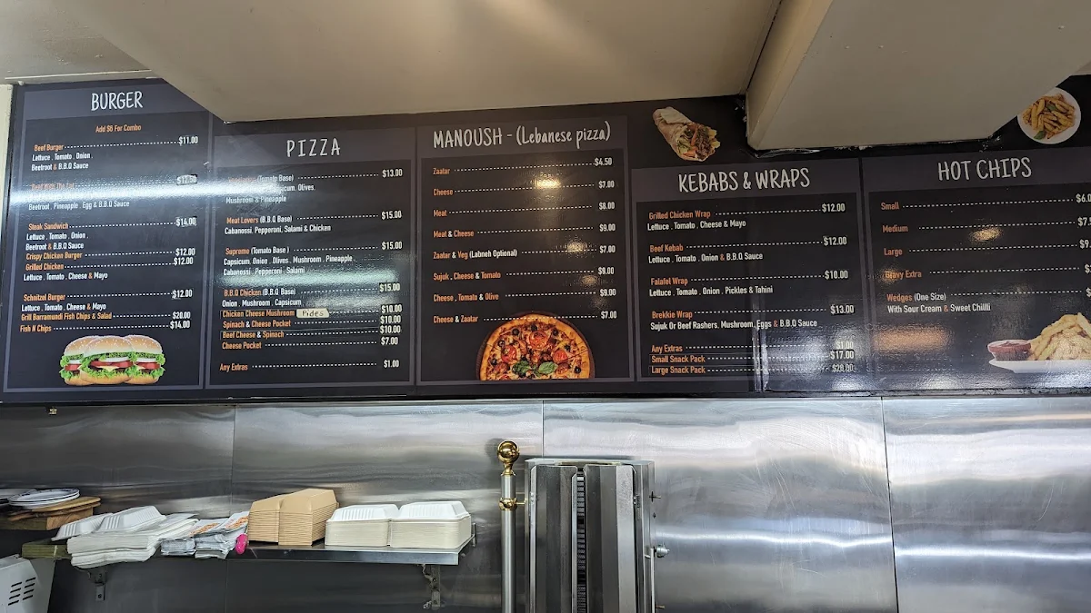 Menu, Naz’s Cafe