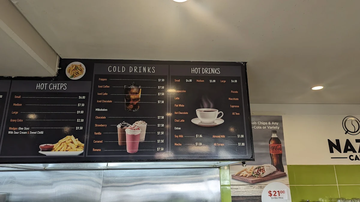 Menu, Naz’s Cafe
