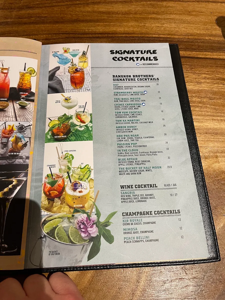 Menu, Bangkok Brothers - Whitfords