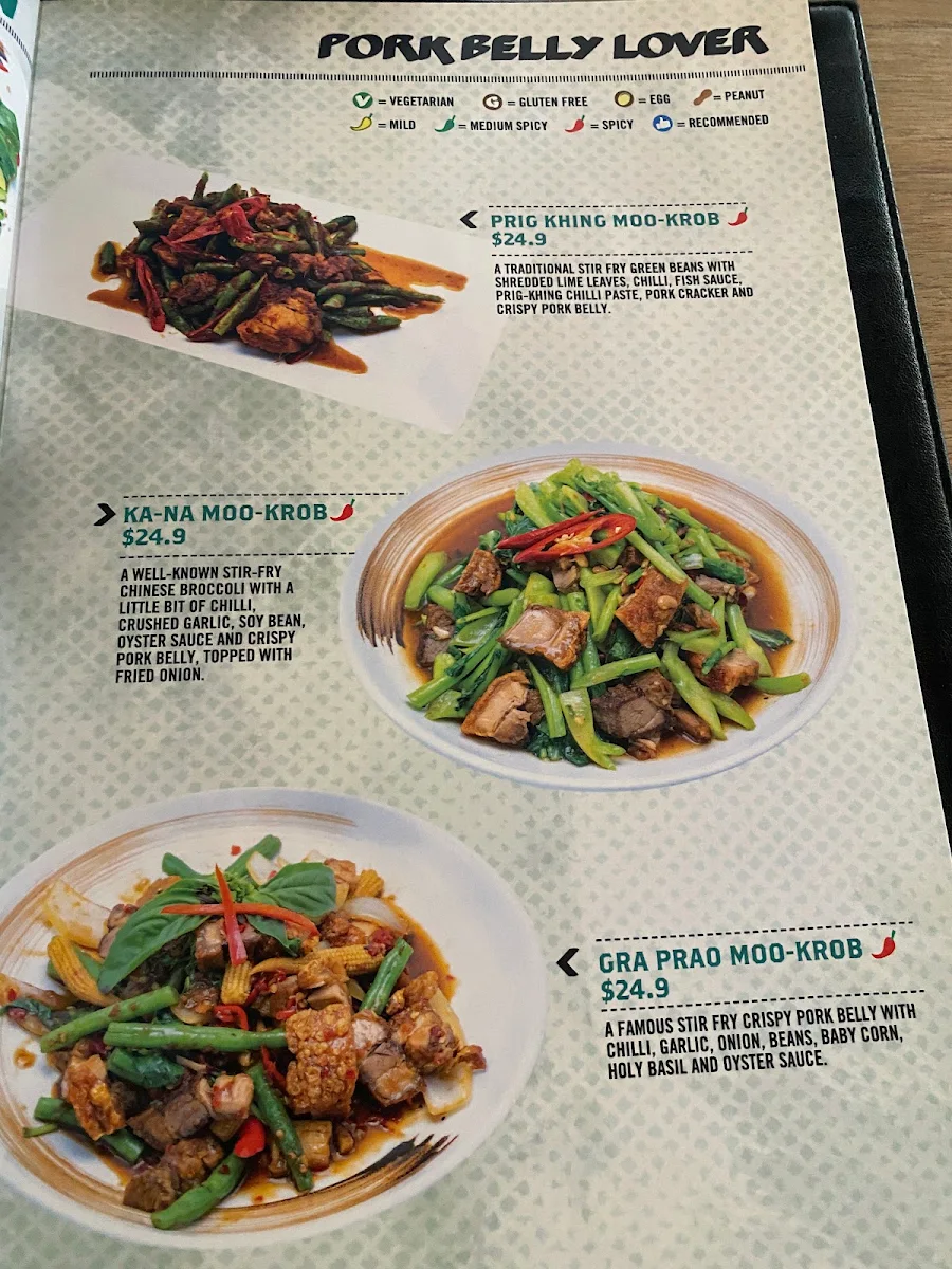 Menu, Bangkok Brothers - Whitfords