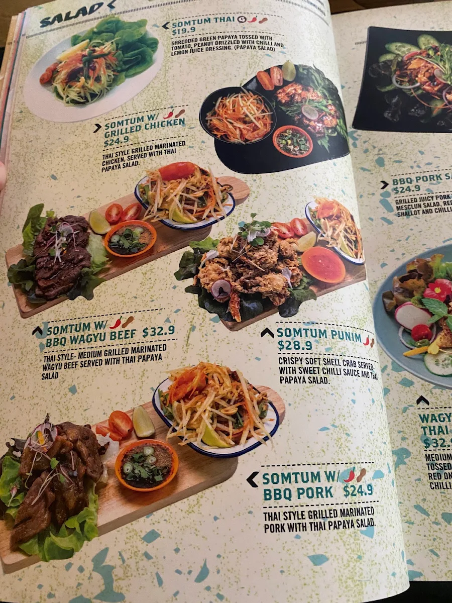 Menu, Bangkok Brothers - Whitfords