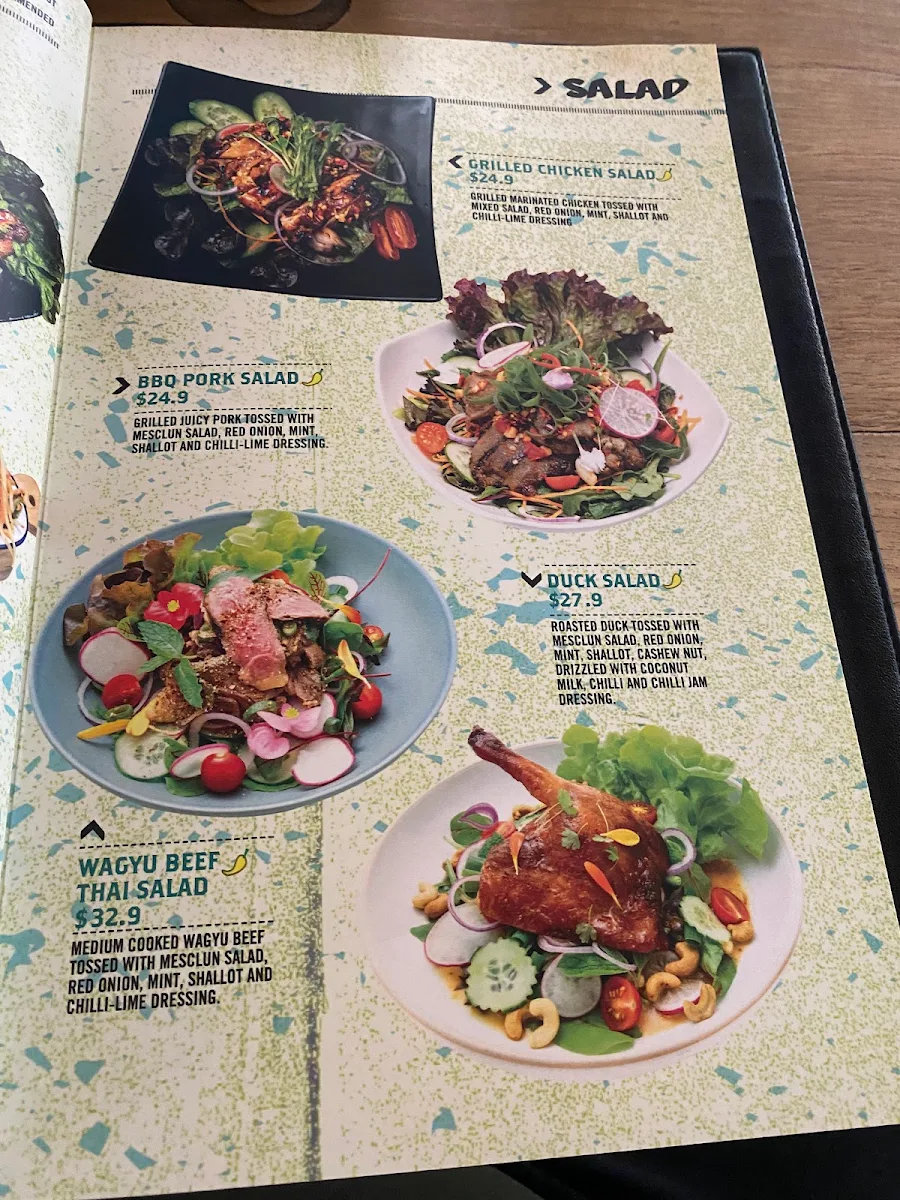 Menu, Bangkok Brothers - Whitfords