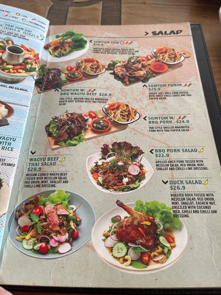 Menu, Bangkok Brothers - Whitfords