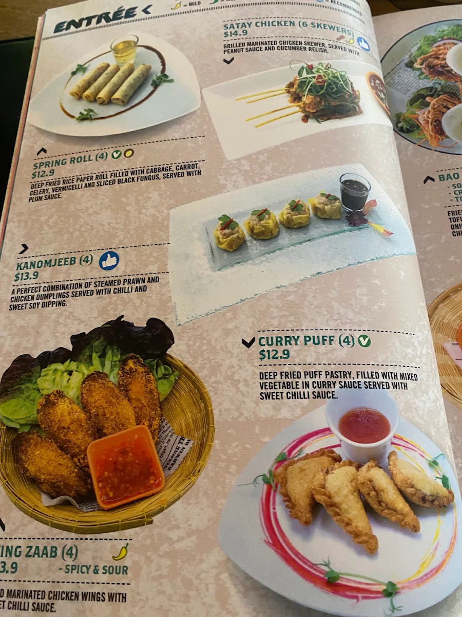 Menu, Bangkok Brothers - Whitfords