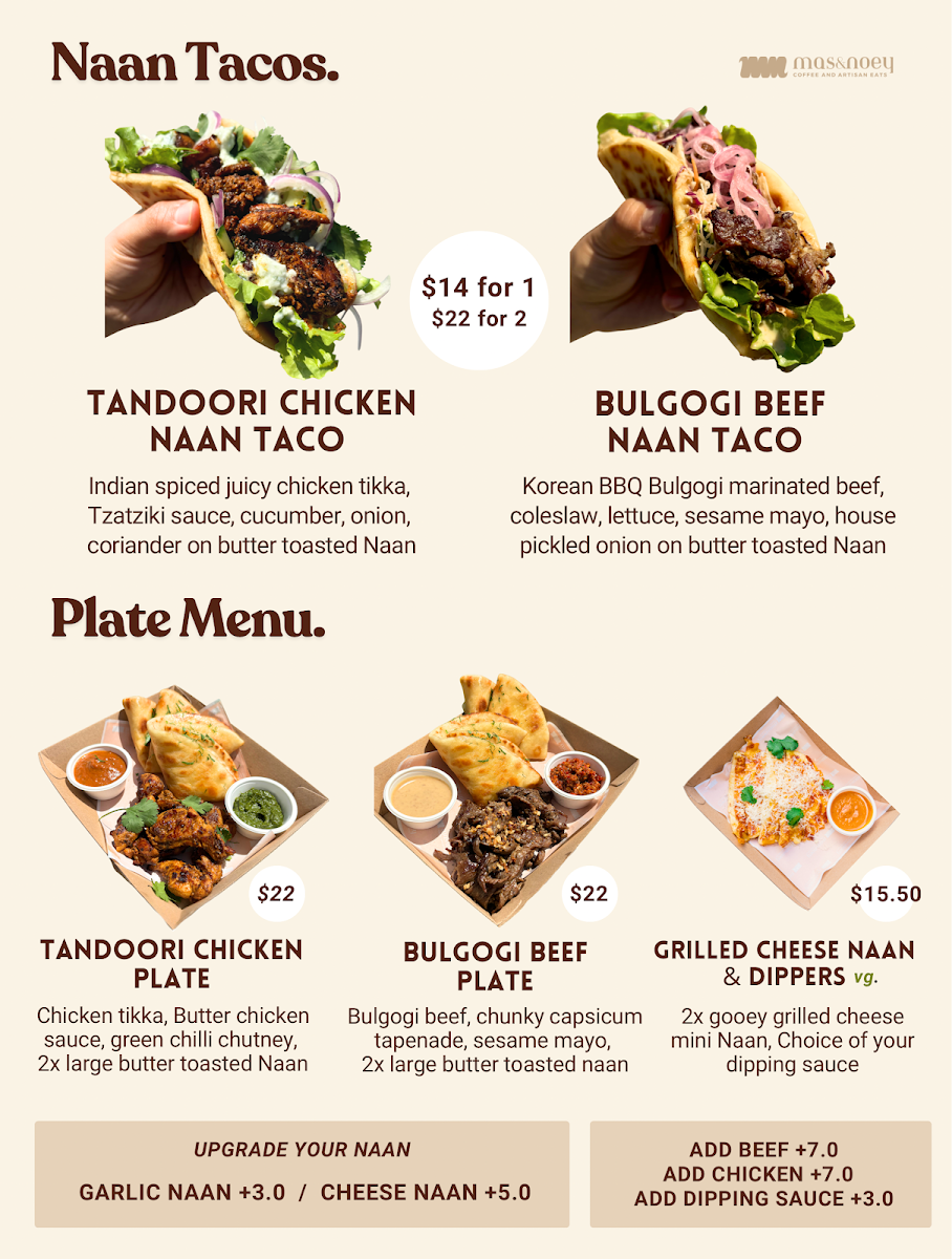 Menu, Mas and Noey
