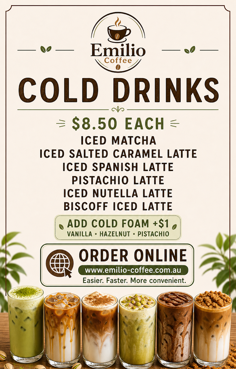 Menu, Emilio coffee