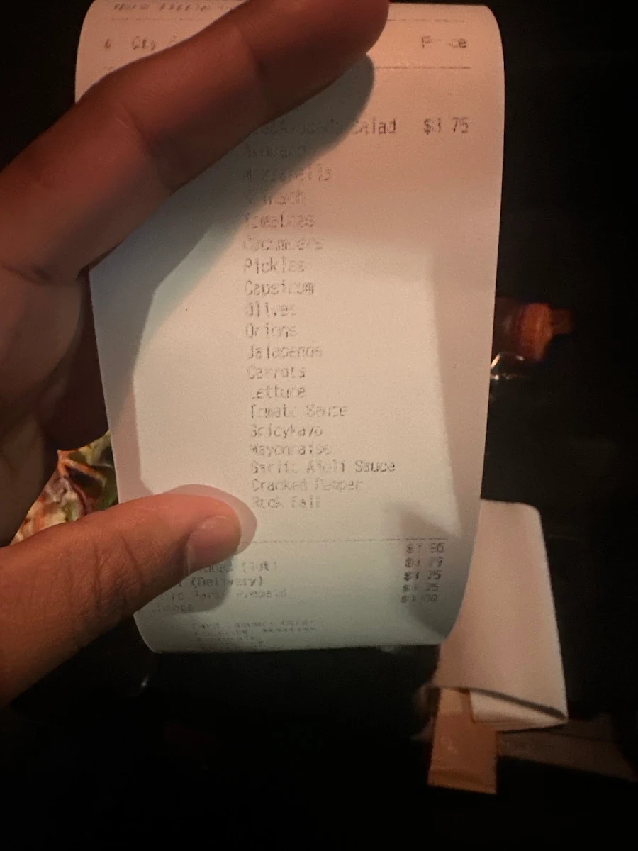 Menu, Subway